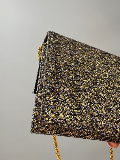 Vintage Celine Metallic Brocade Evening Bag