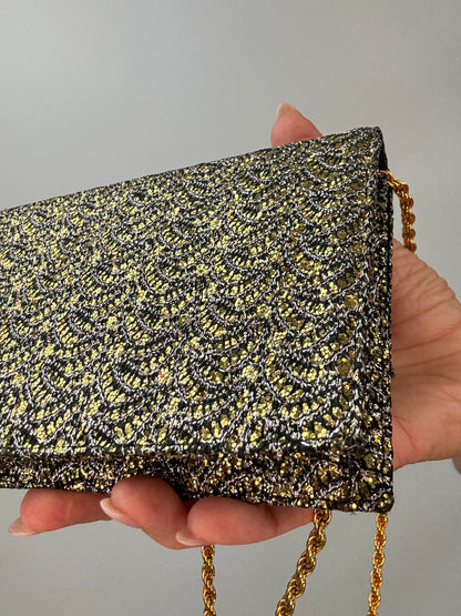 Vintage Celine Metallic Brocade Evening Bag
