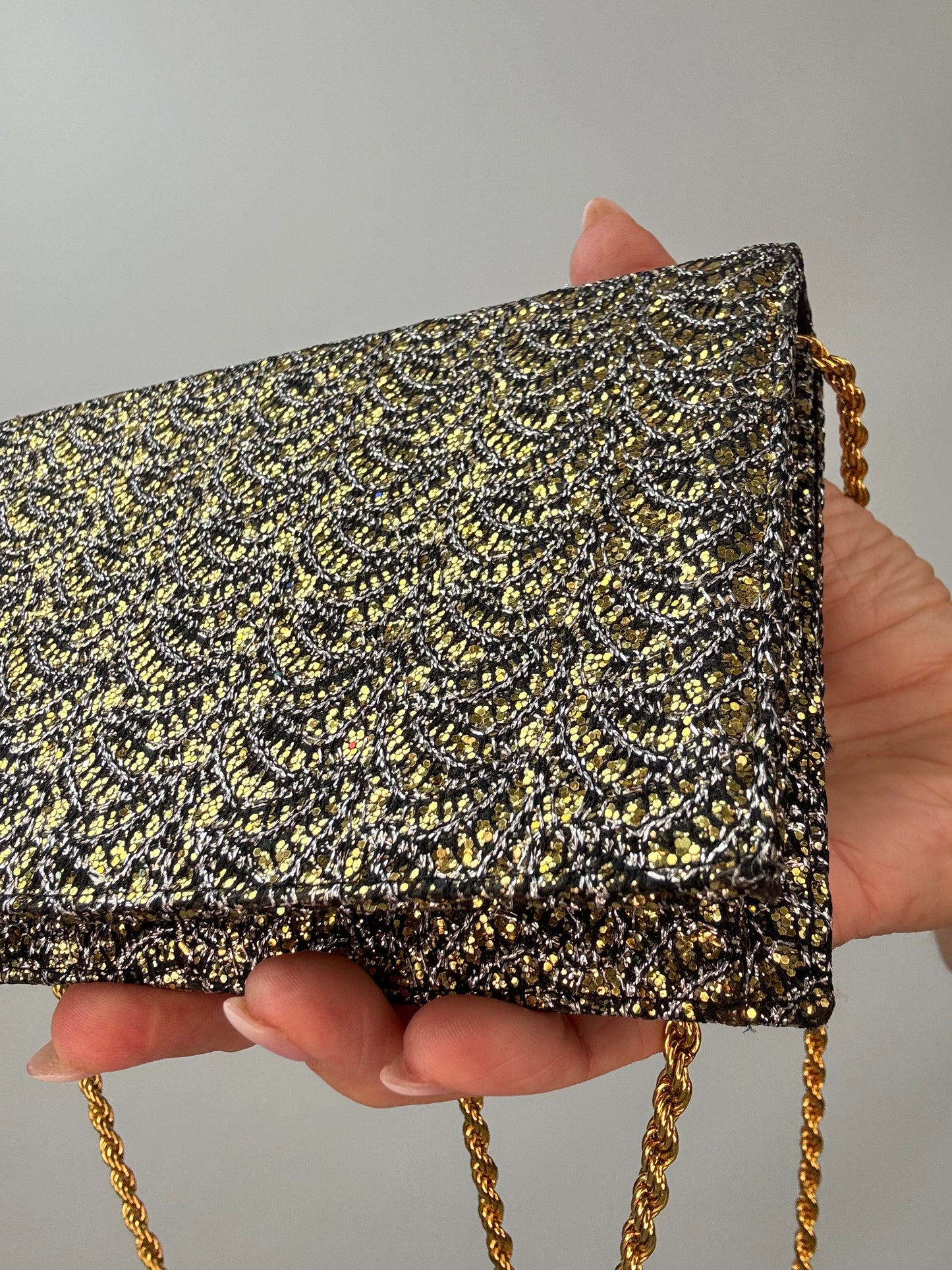 Vintage Celine Metallic Brocade Evening Bag