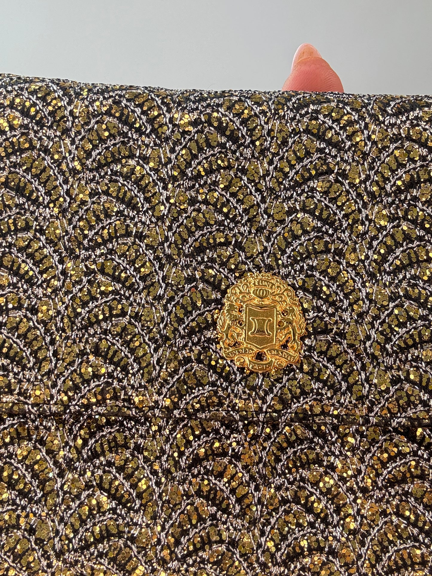 Vintage Celine Metallic Brocade Evening Bag