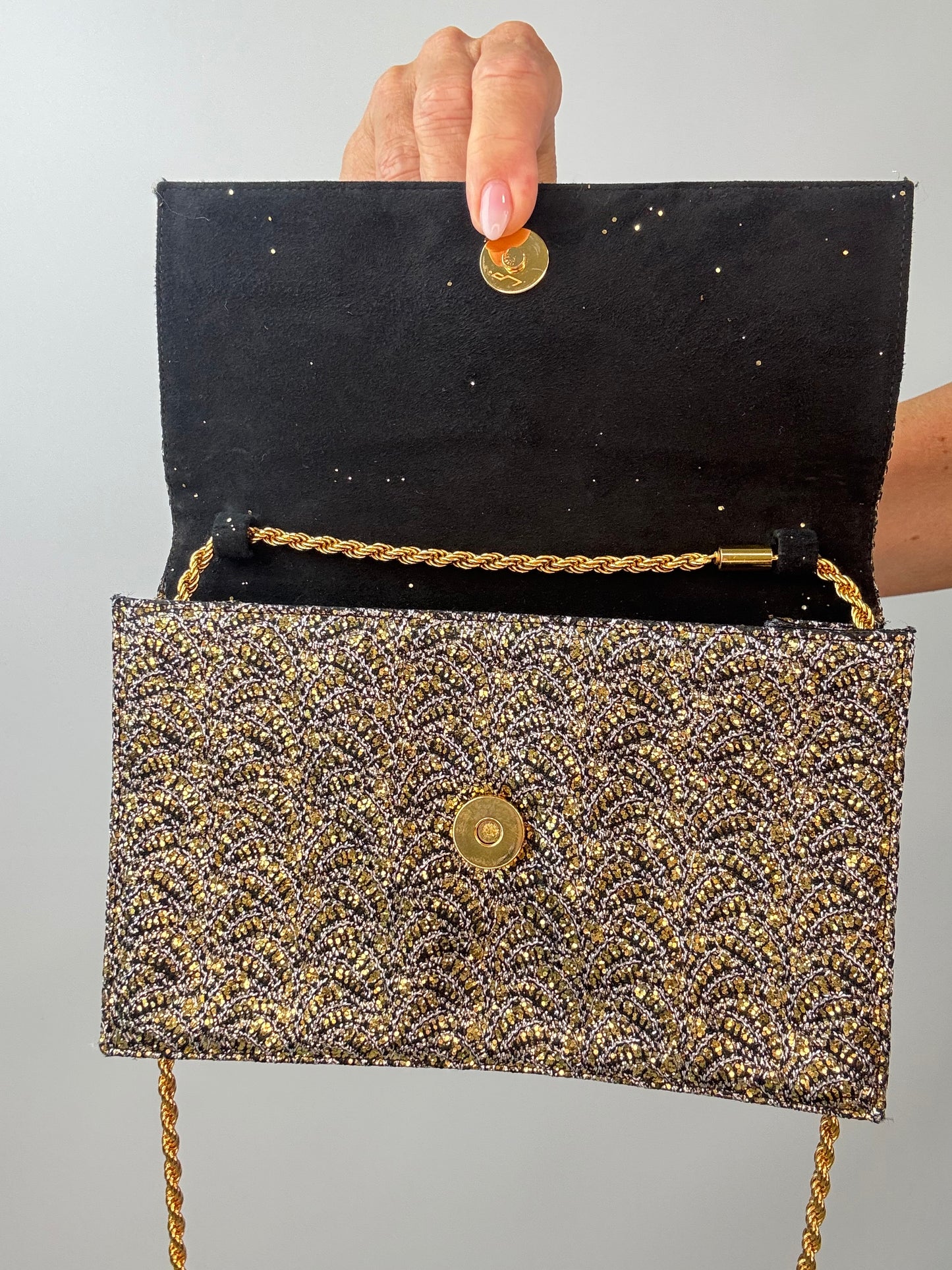 Vintage Celine Metallic Brocade Evening Bag