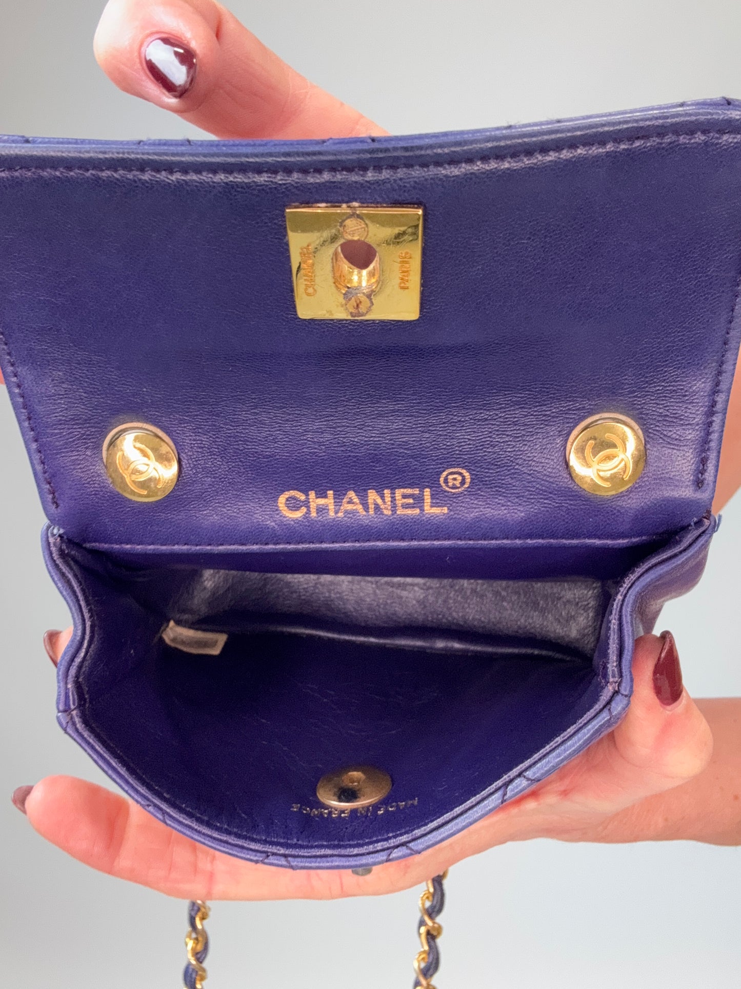 Chanel Mini Rectangular Classic Flap – Navy Lambskin GHW