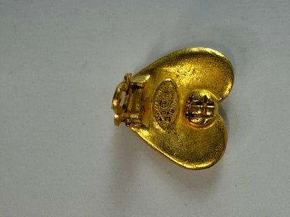 Chanel 1995 Vintage Heart Clip On Earrings