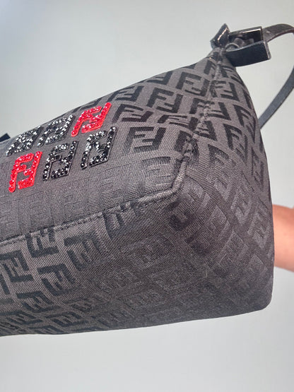 Fendi Zucchino Crystal Beaded Pochette