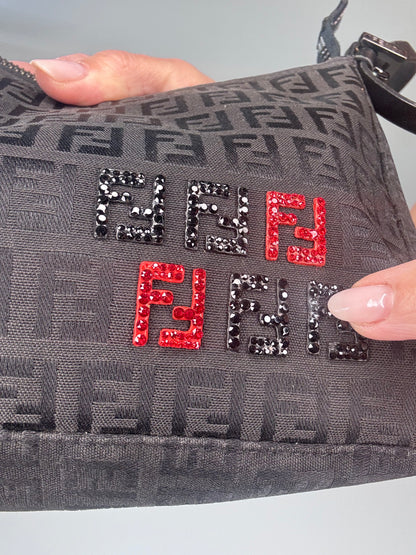 Fendi Zucchino Crystal Beaded Pochette