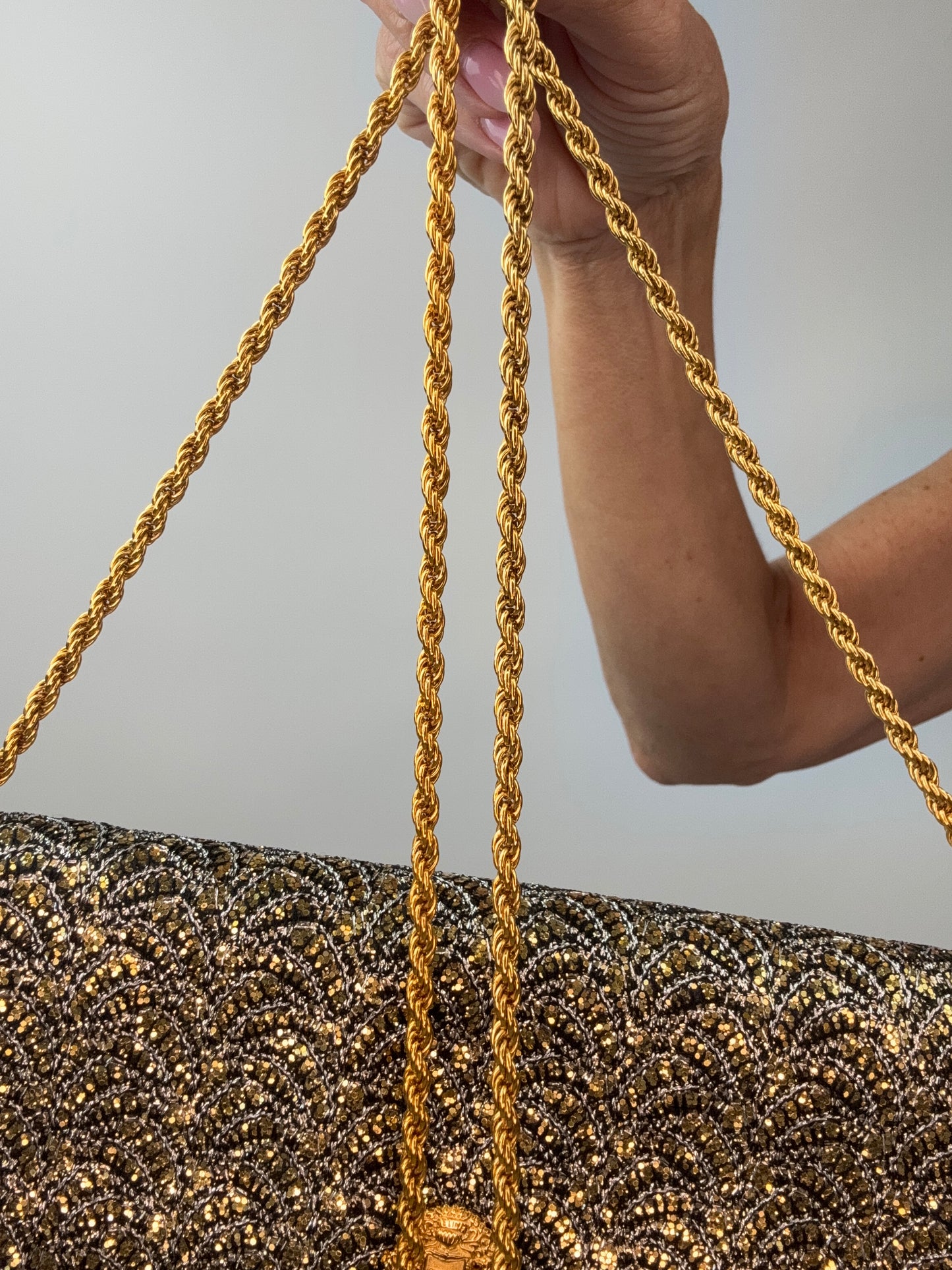Vintage Celine Metallic Brocade Evening Bag