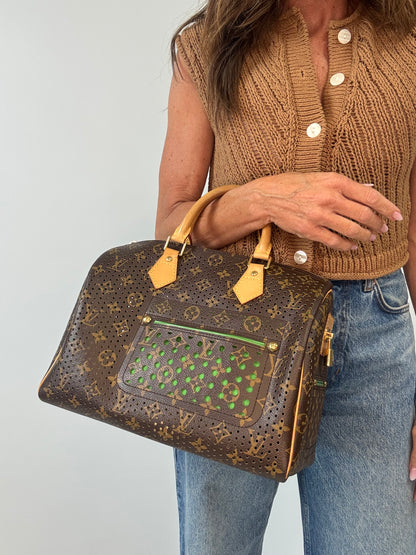 Louis Vuitton Limited Edition Monogram Perforated Speedy 30 — Green — 2006