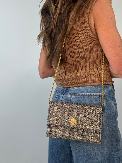 Vintage Celine Metallic Brocade Evening Bag