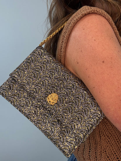 Vintage Celine Metallic Brocade Evening Bag