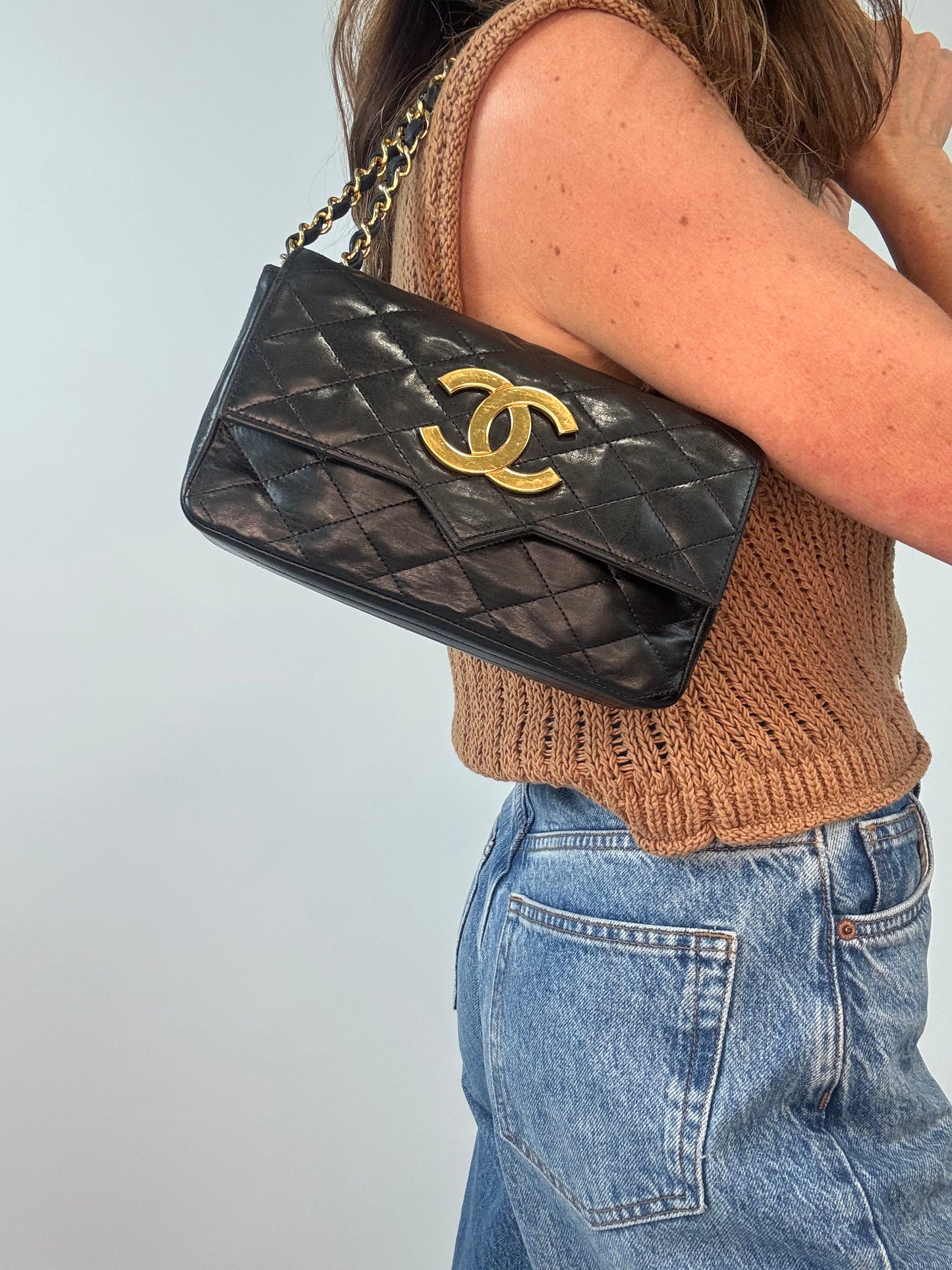 Chanel Vintage Quilted Mini East West Flap — 1986–1988