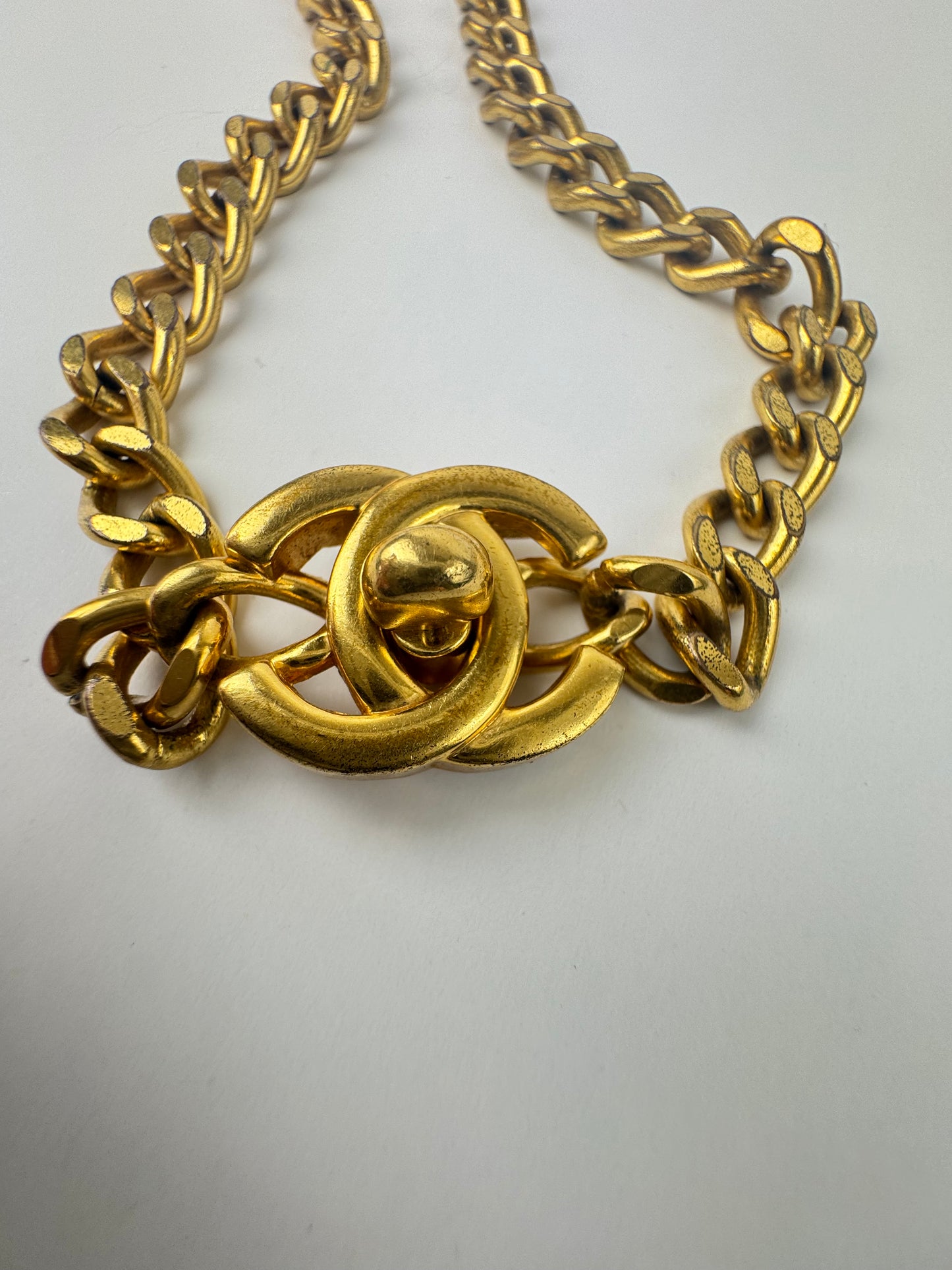 Chanel Vintage Turn Lock Length Necklace