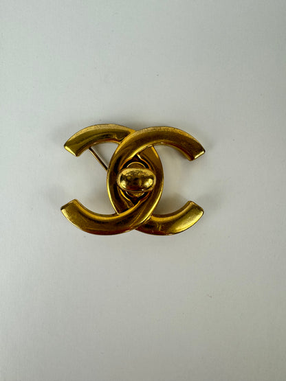 Chanel Vintage Turn Lock Brooch