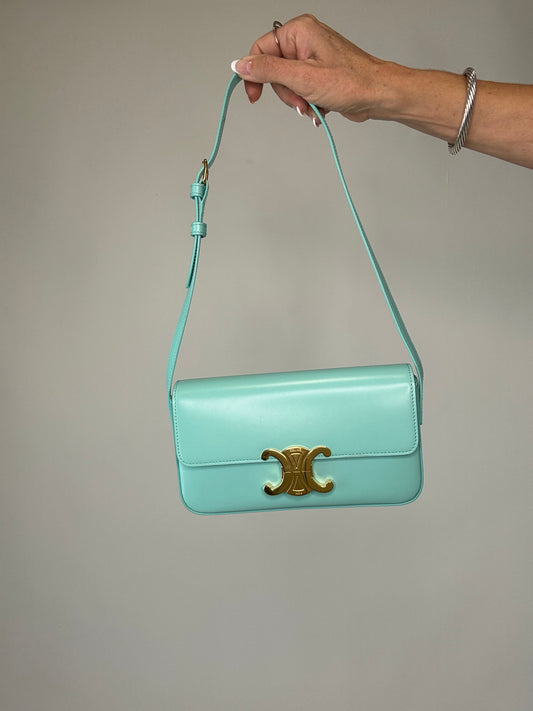 Celine Claude Triomphe Tiffany Blue Bag