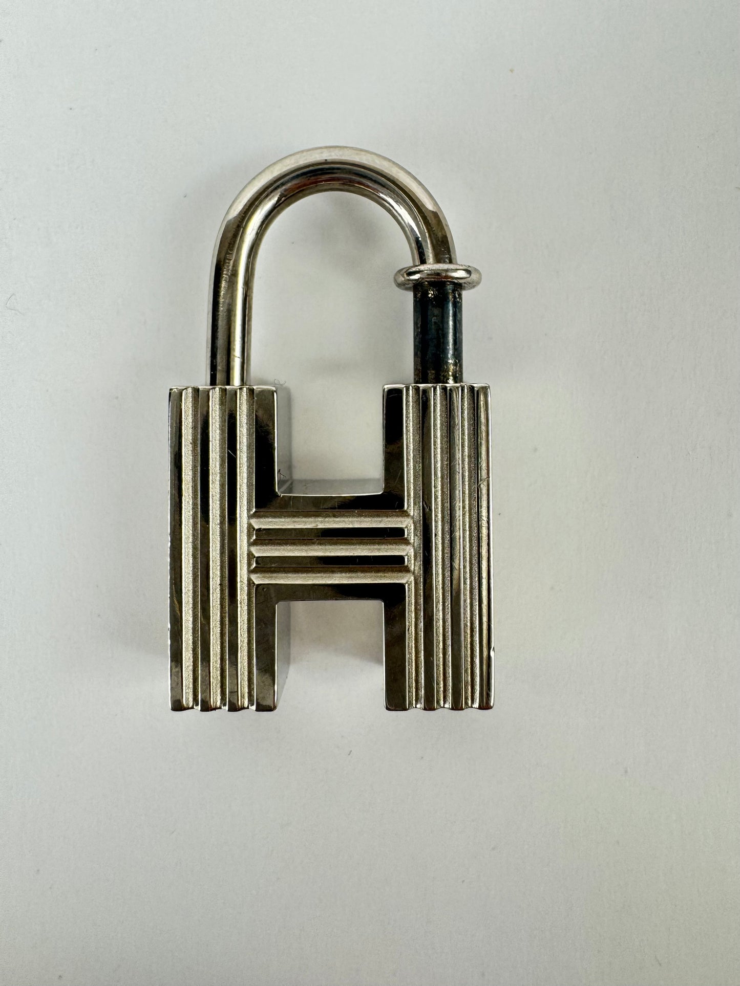 Hermes Vintage Platinum Padlock Charm