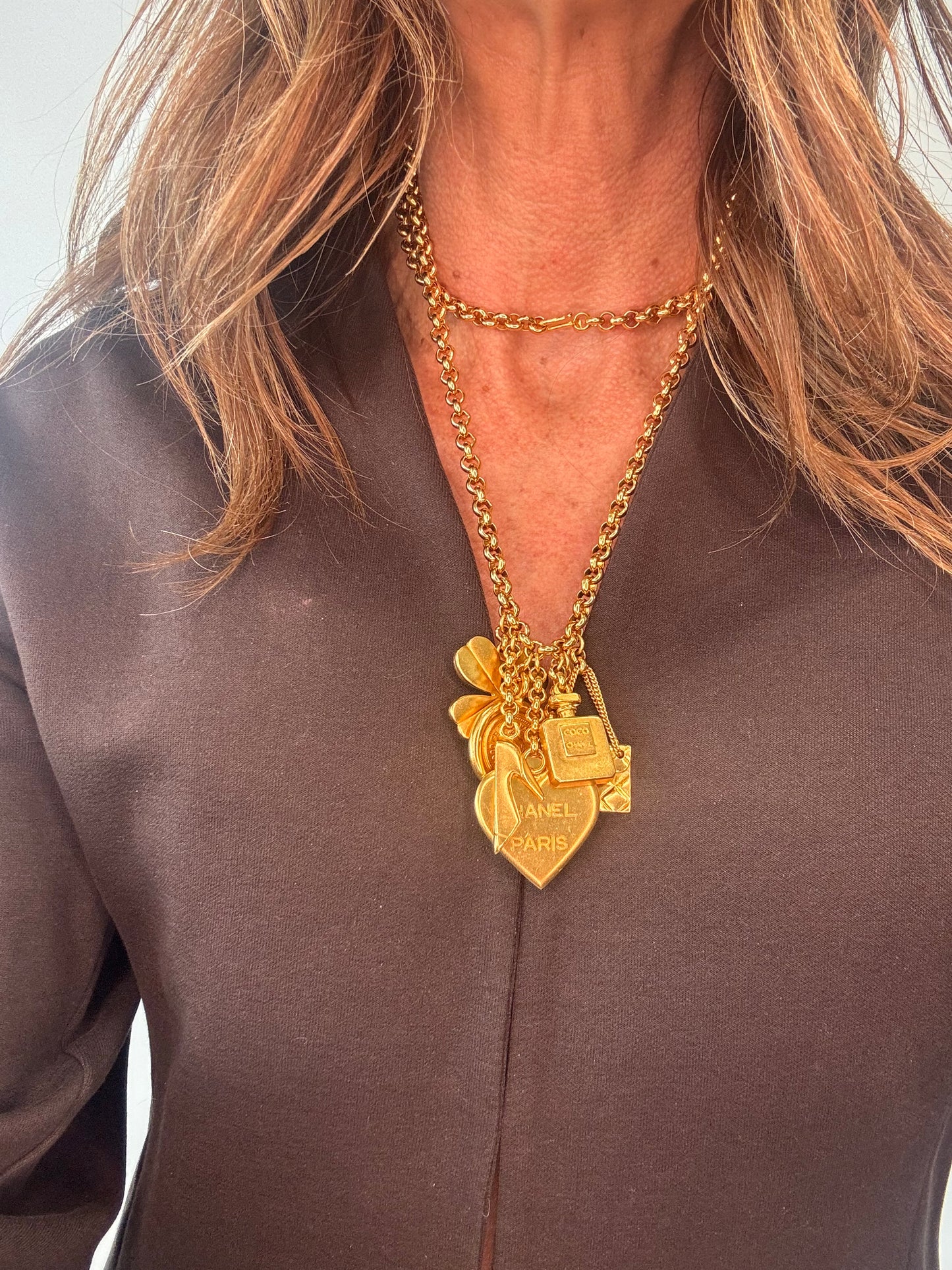 Chanel 1996 Vintage Six-Charm Chain Belt / Necklace