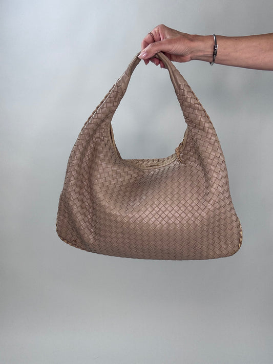 Bottega Veneta Vintage Woven Calf Lather Hobo Large