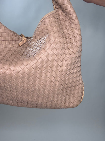 Bottega Veneta Vintage Woven Calf Lather Hobo Large
