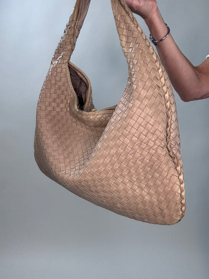 Bottega Veneta Vintage Woven Calf Lather Hobo Large