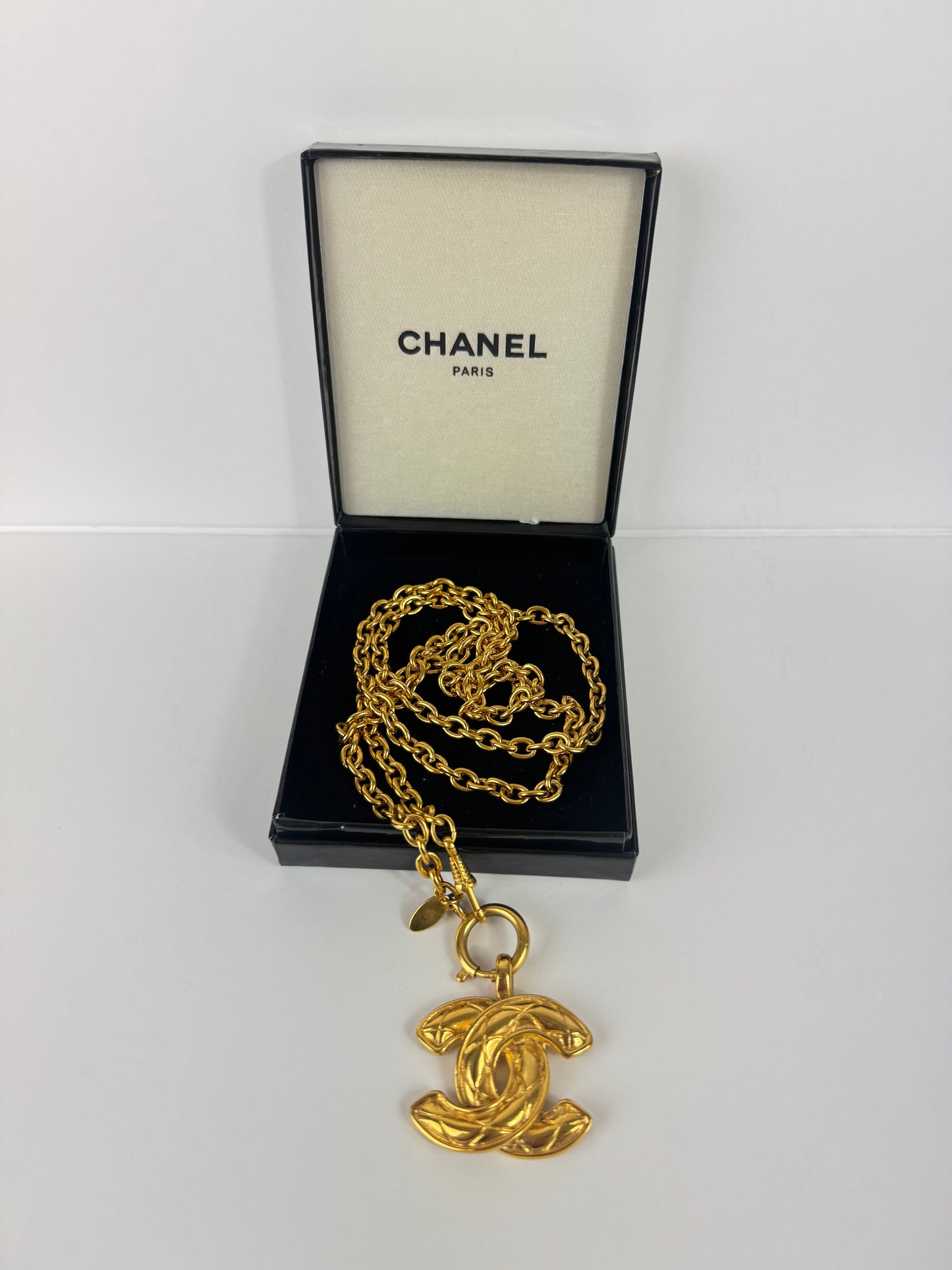 Chanel Vintage Quilted CC Pendent