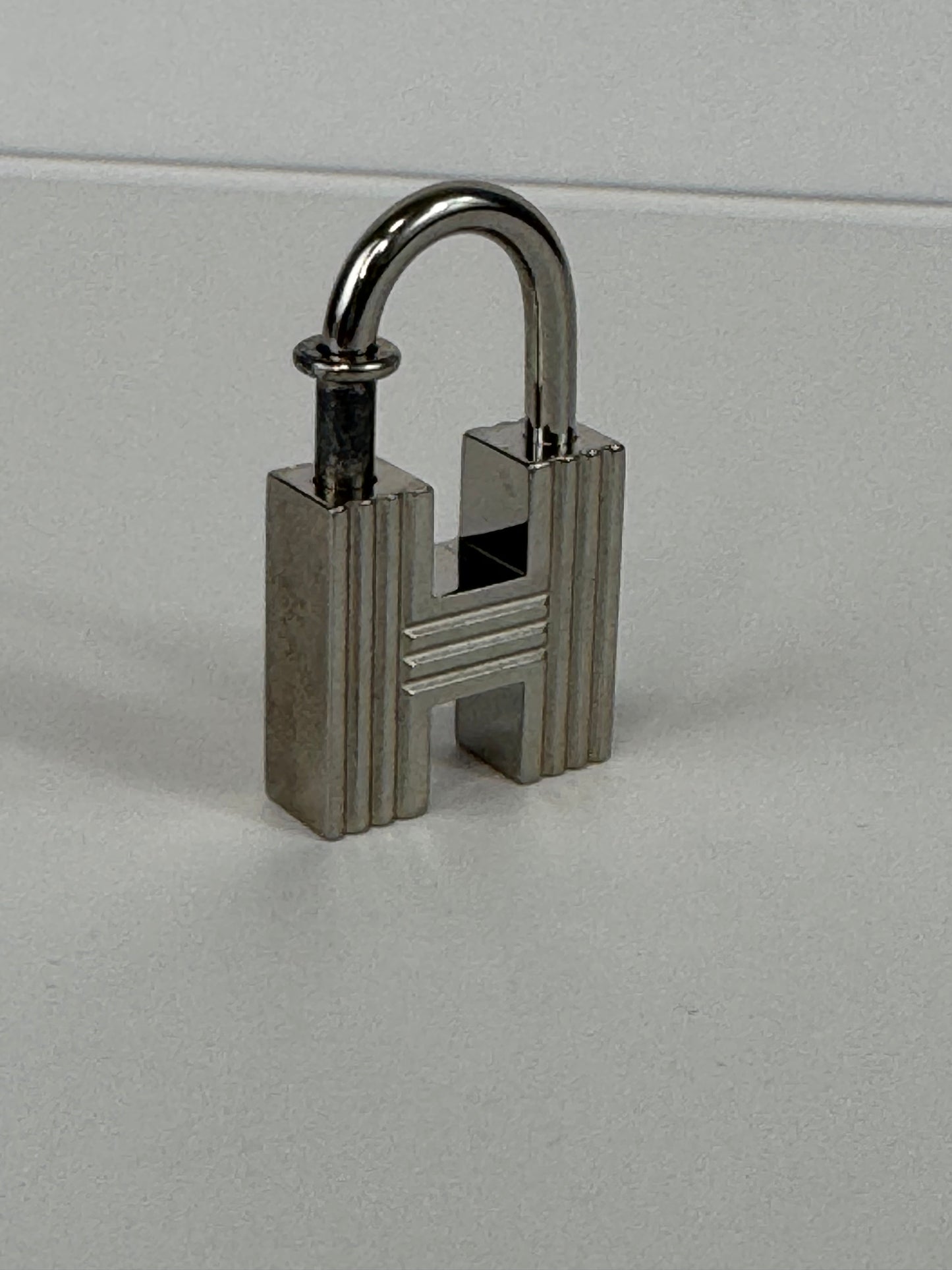 Hermes Vintage Platinum Padlock Charm