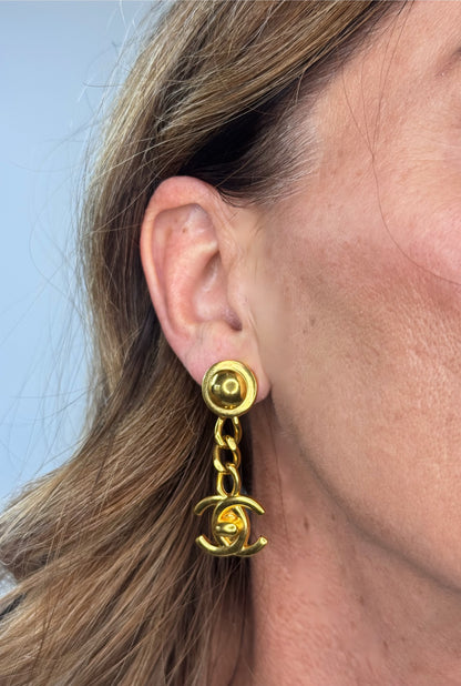 Chanel Turnlock 1996 Dangle Earrings