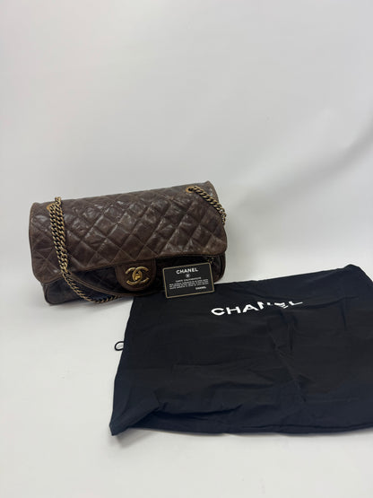 Chanel Brown Quilted Caviar Shiva Flap Bag
