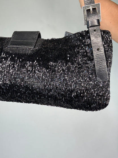 Fendi Beaded Black Baguette Vintage