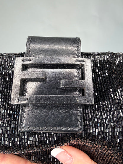 Fendi Beaded Black Baguette Vintage