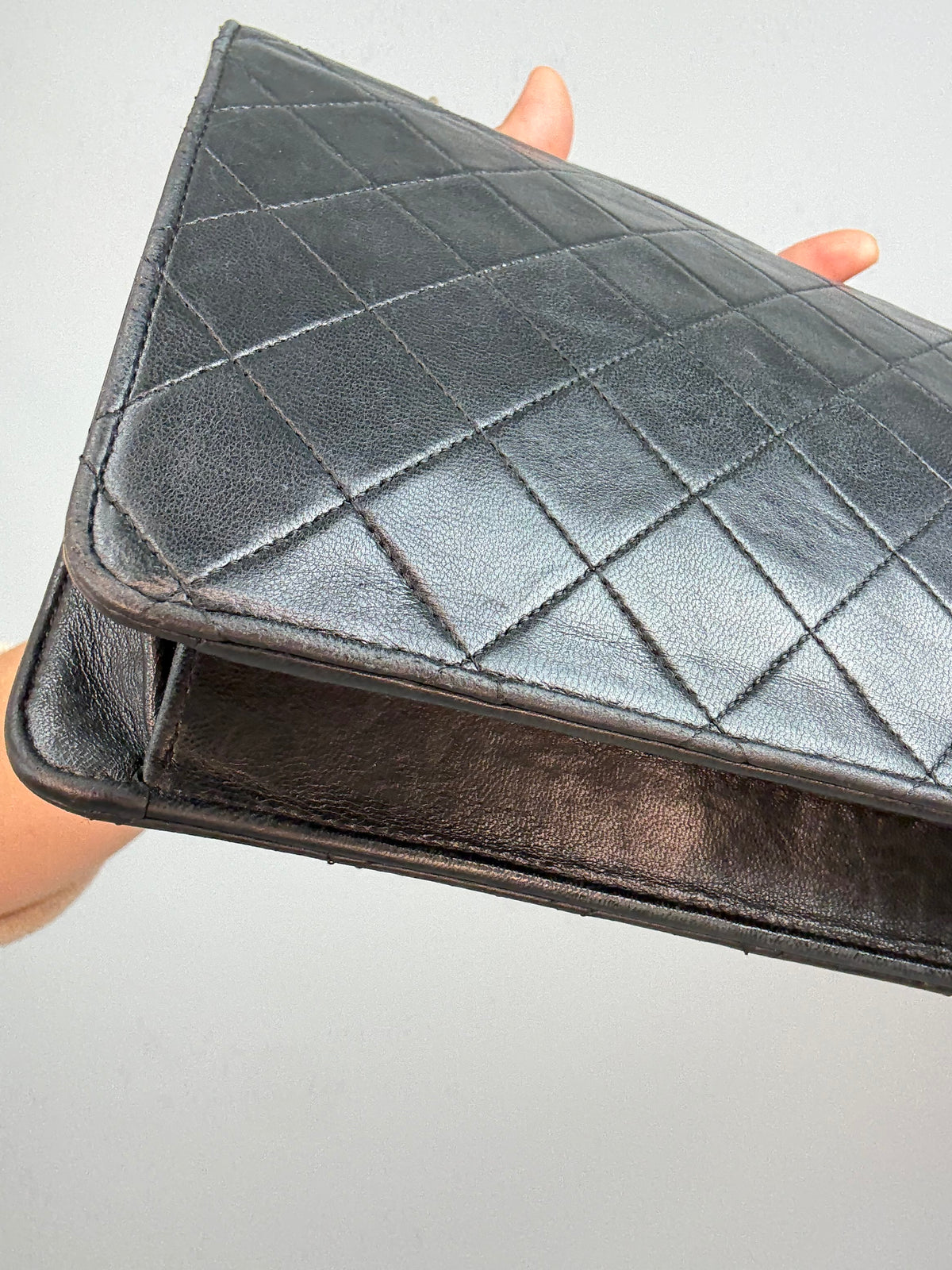 Chanel Vintage Black Quilted Leather Double CC Turn Lock Briefcase Bag