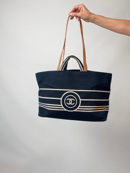 Chanel Denim Large Shopping Tote