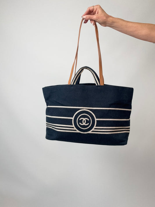 Chanel Denim Large Shopping Tote
