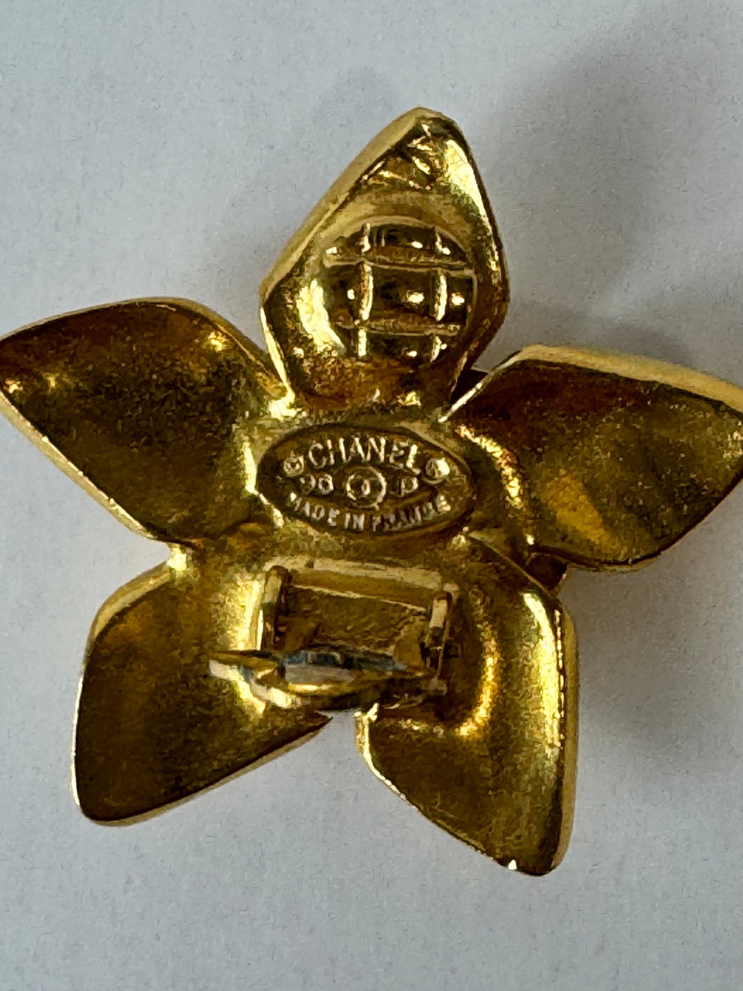 Chanel Vintage 96P CC Logo Star Clip On Earrings