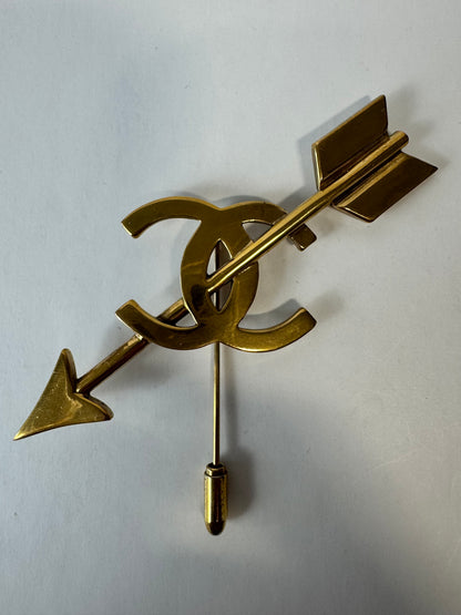 Chanel 1990 Bow And Arrow Pin Brooch