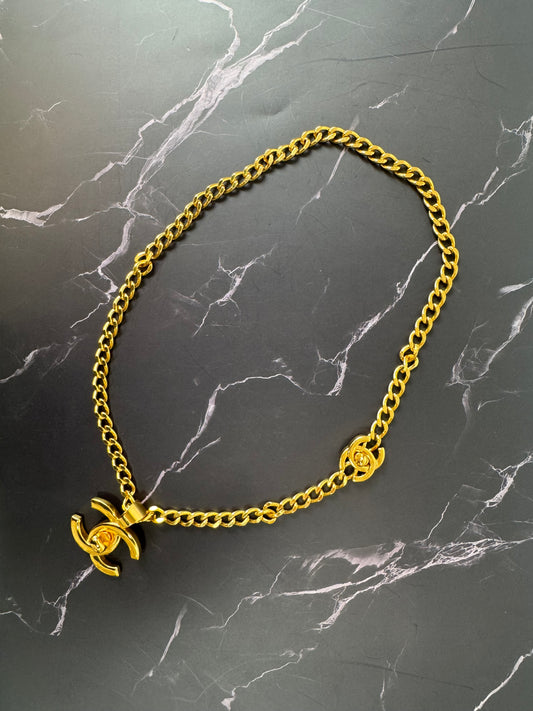 Rare Chanel Double Turnlock Necklace 1997