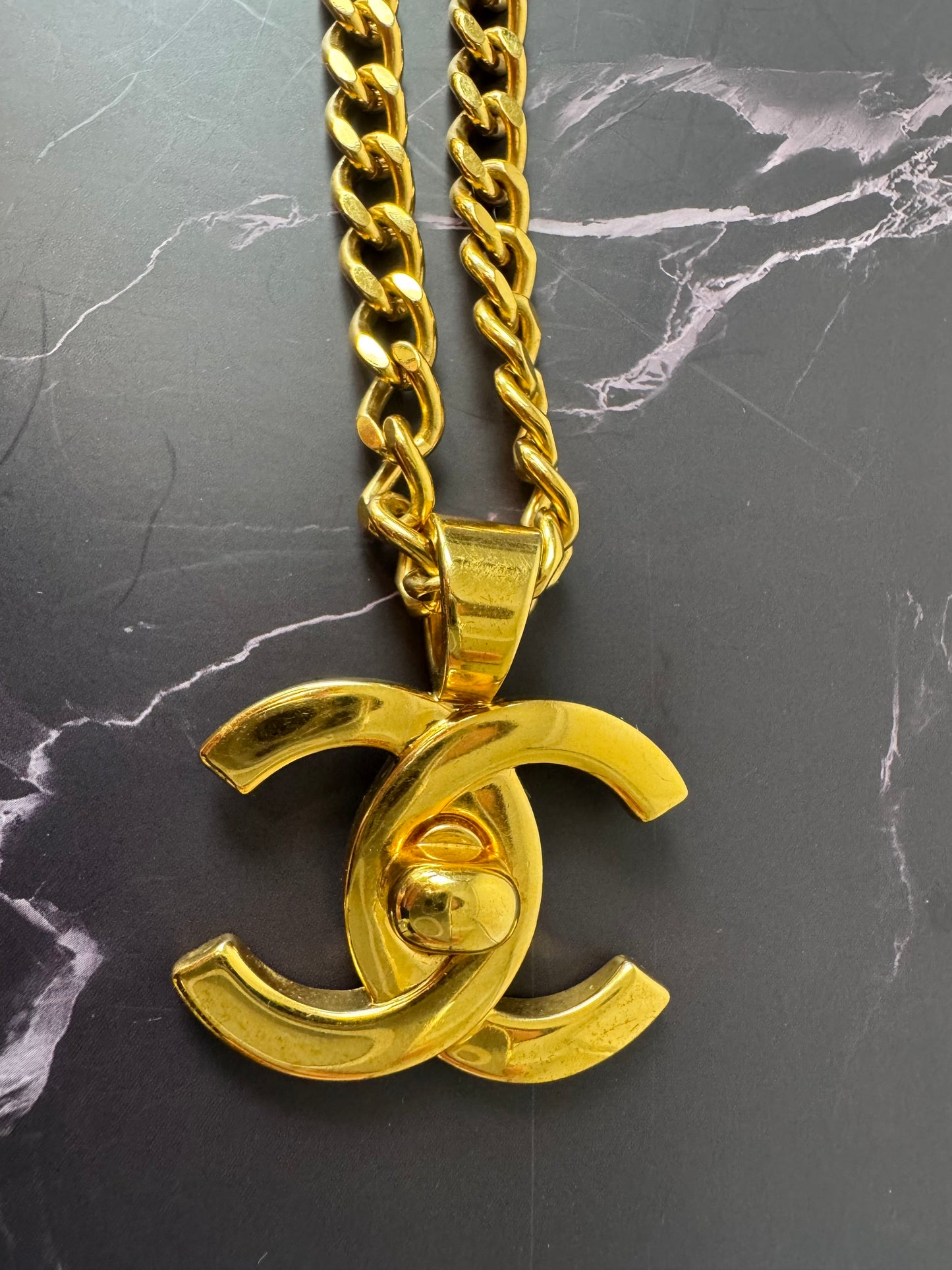 Rare Chanel Double Turnlock Necklace 1997