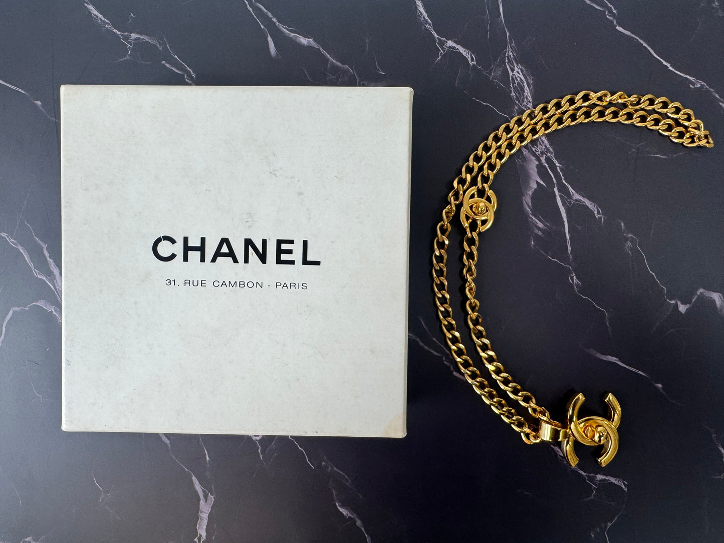 Rare Chanel Double Turnlock Necklace 1997