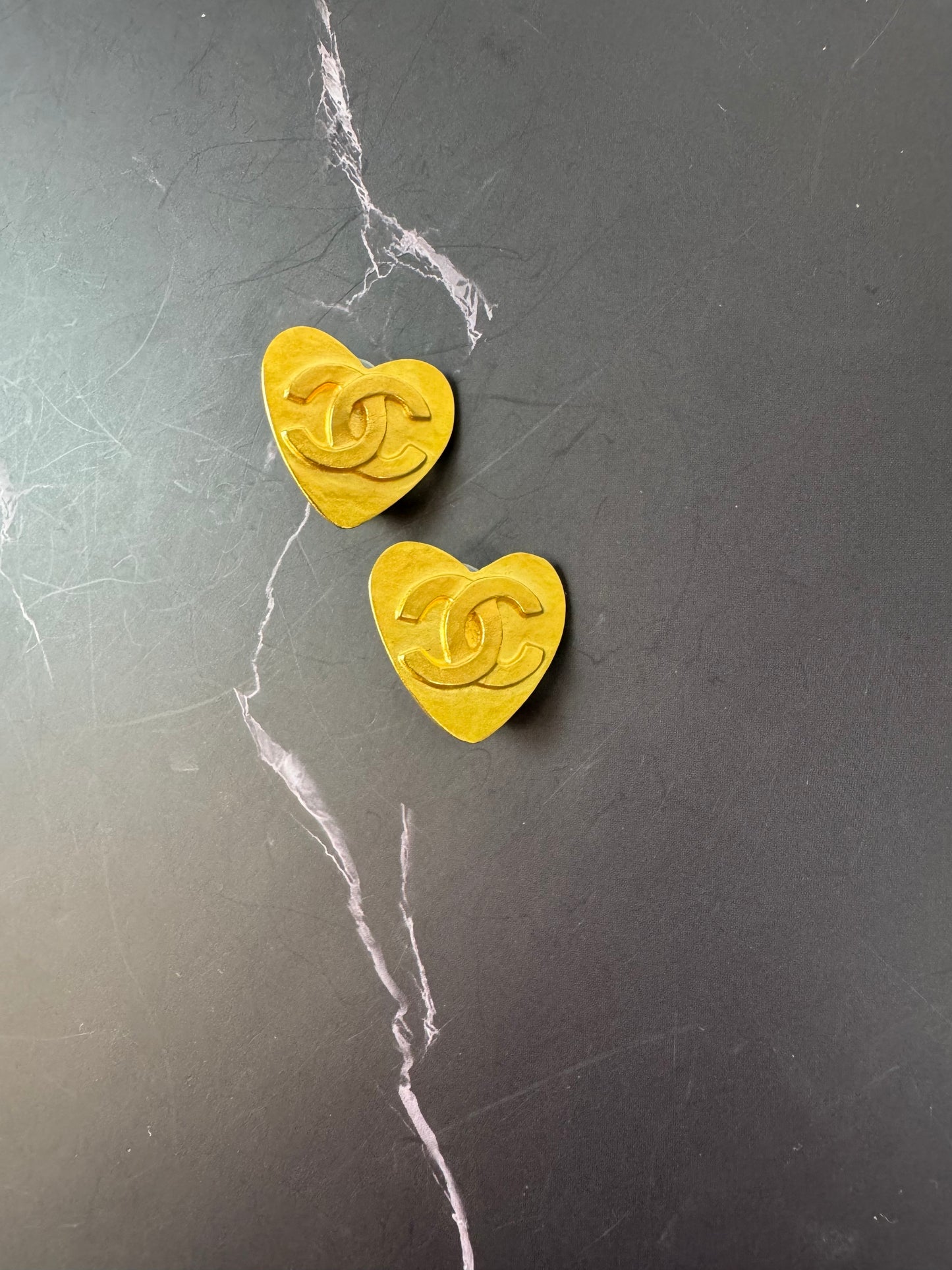 Chanel Heart COCO Clip On Earrings 1995