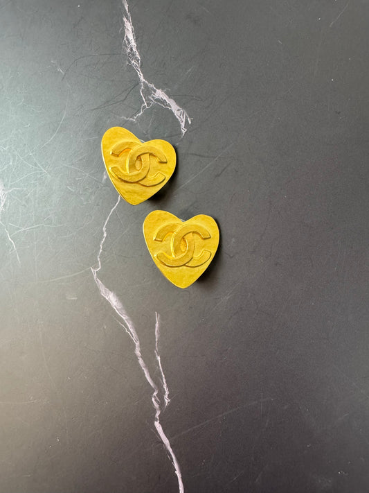 Chanel Heart COCO Clip On Earrings 1995