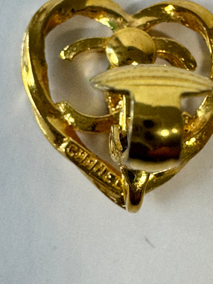 Chanel Rare CC Cute Out Heart Earrings