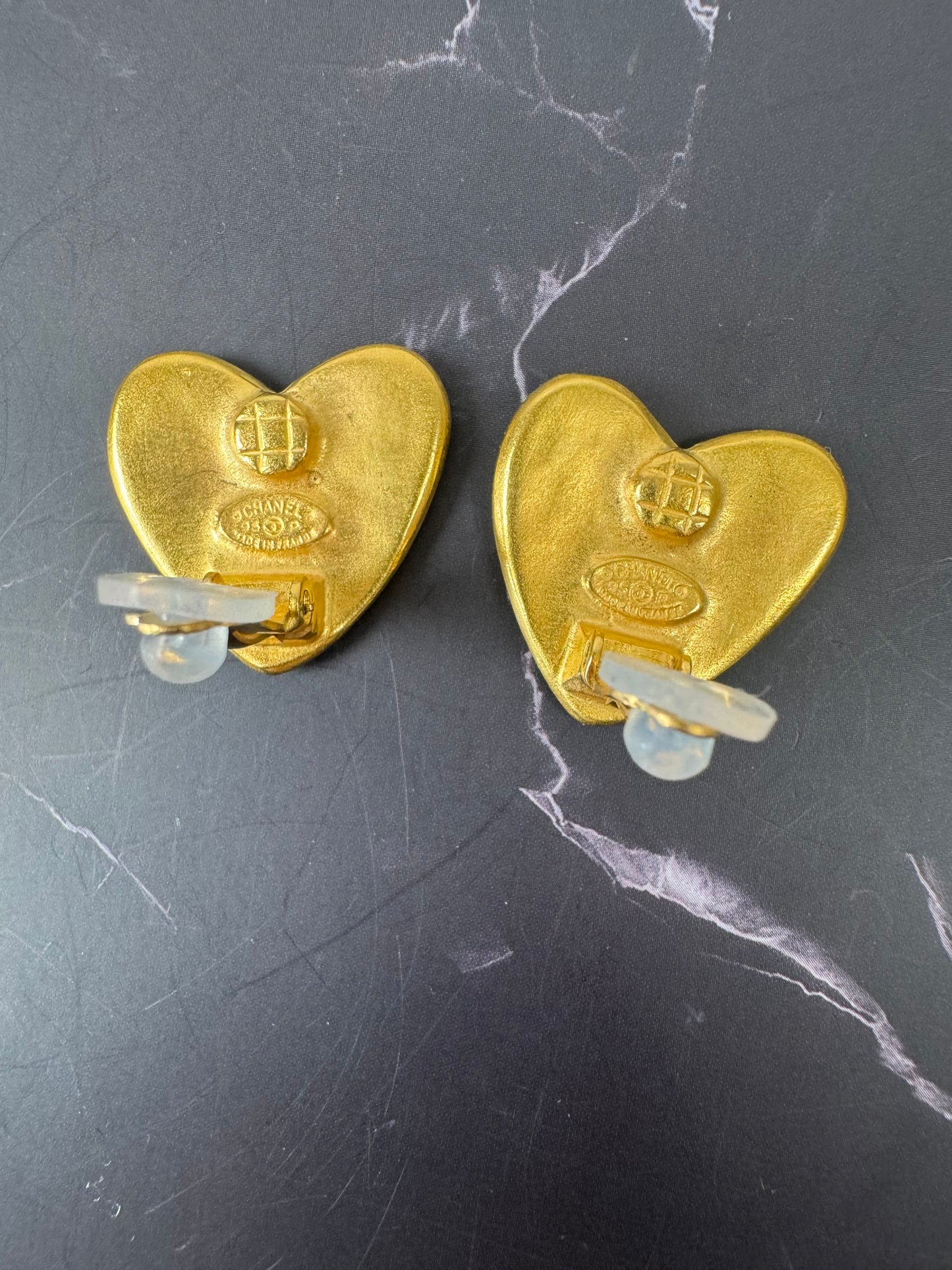 Chanel Heart COCO Clip On Earrings 1995