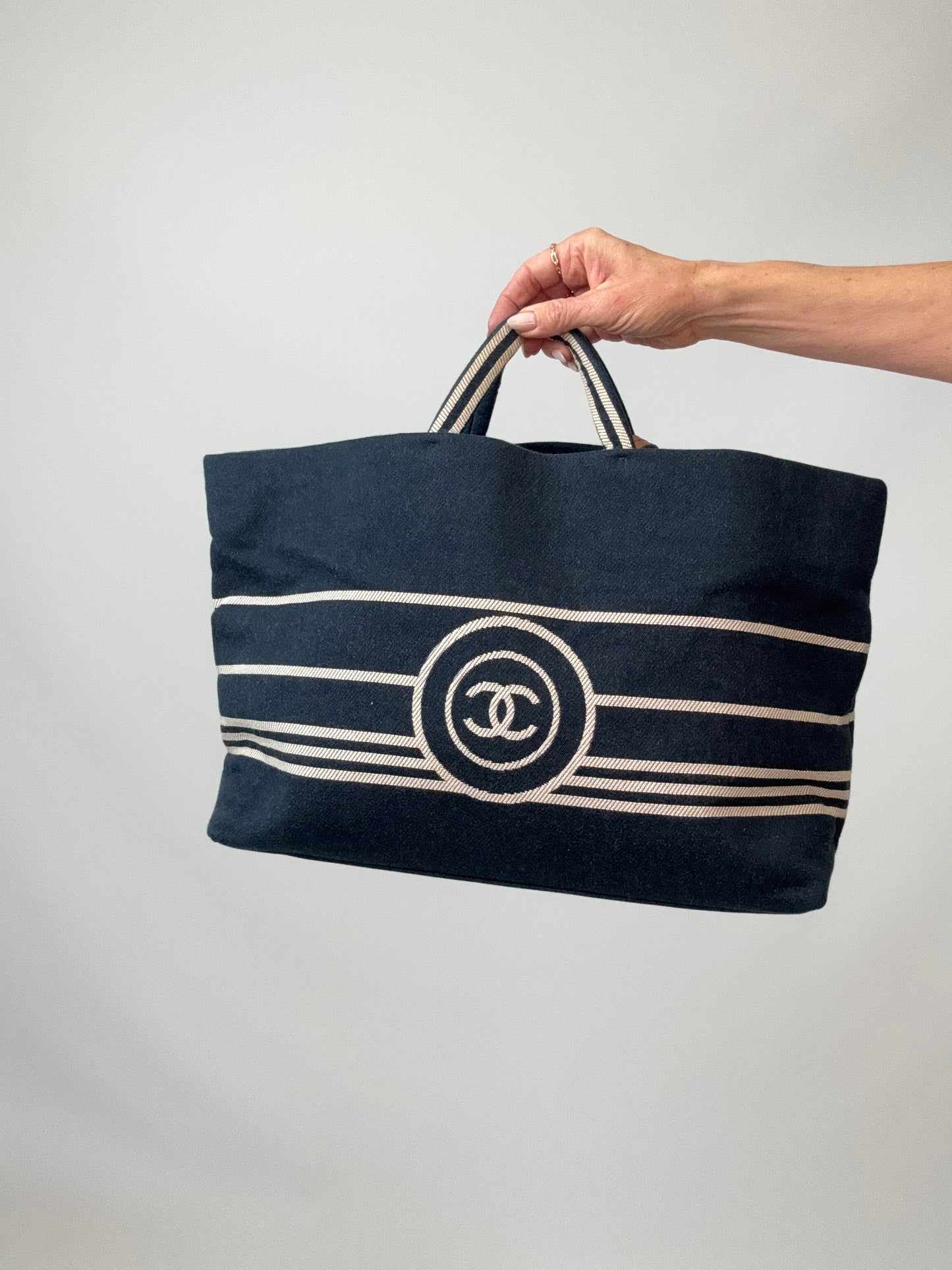 Chanel Denim Large Shopping Tote