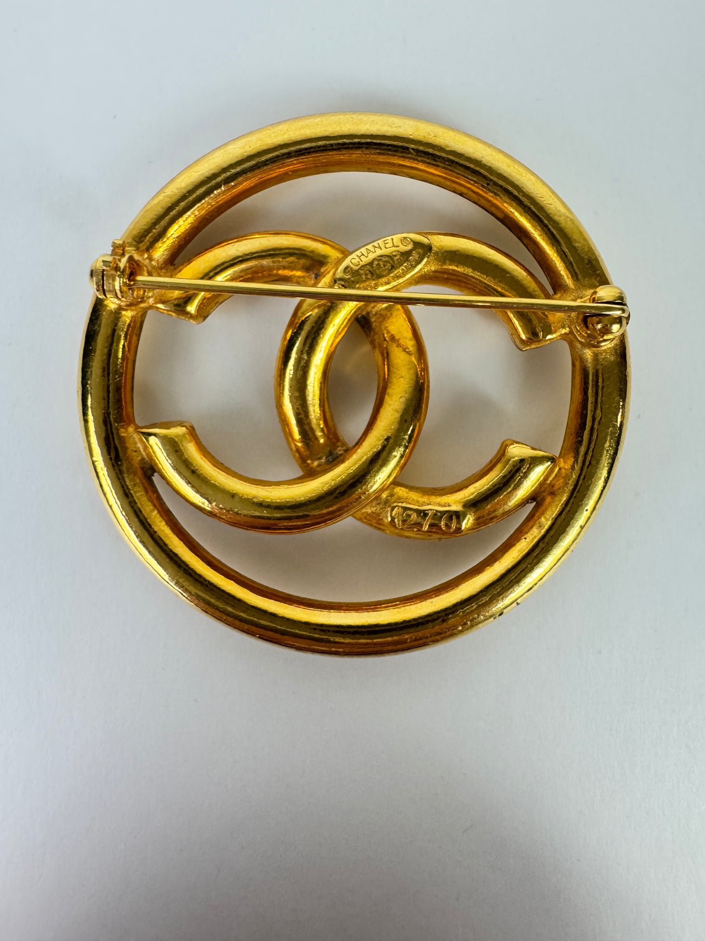 Chanel Vintage Circle CC Brooch