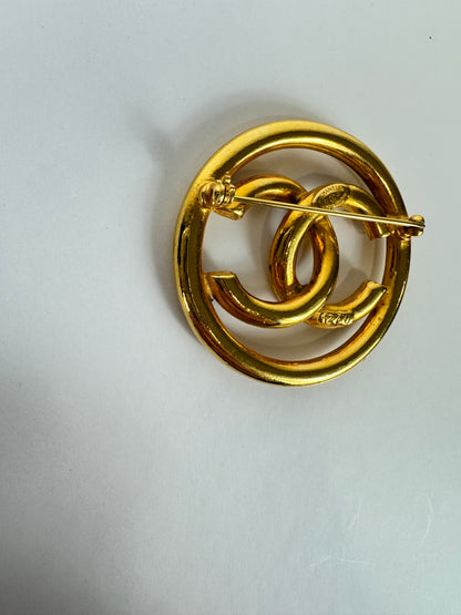 Chanel Vintage Circle CC Brooch