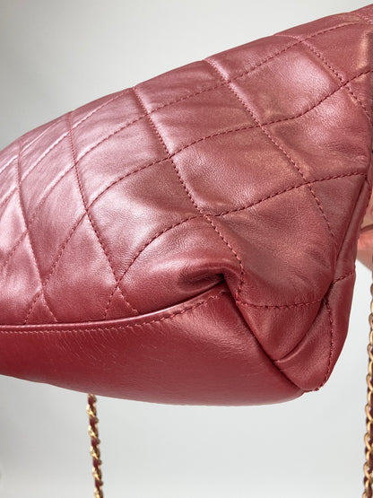 Chanel Fold-Over Shopping Tote Pearl Chain