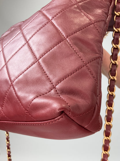Chanel Fold-Over Shopping Tote Pearl Chain