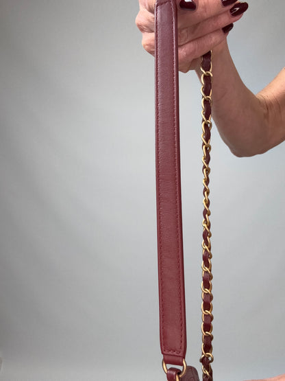 Chanel Fold-Over Shopping Tote Pearl Chain