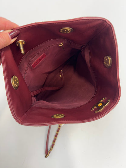 Chanel Fold-Over Shopping Tote Pearl Chain