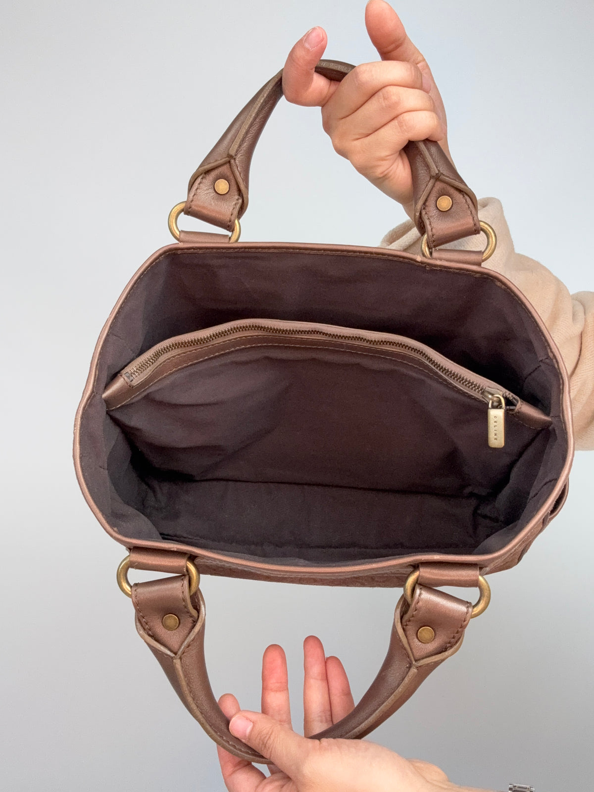 Celine Vintage Brown Suede C Macadam Boogie Handbag