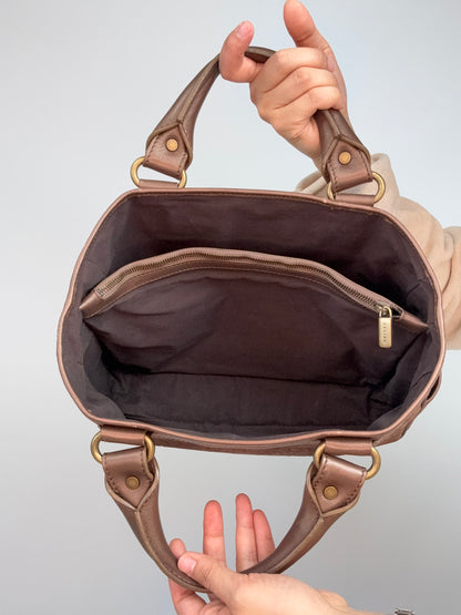 Celine Vintage Brown Suede C Macadam Boogie Handbag