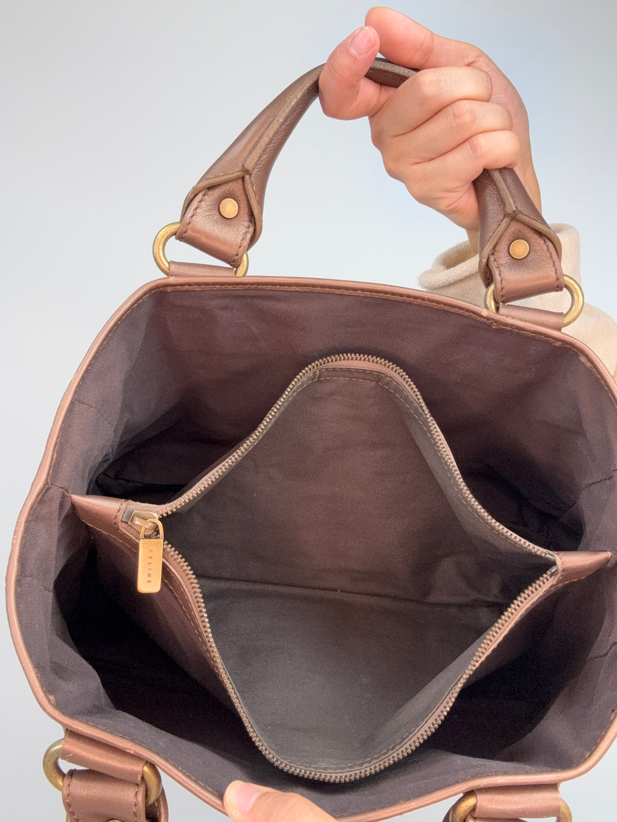 Celine Vintage Brown Suede C Macadam Boogie Handbag